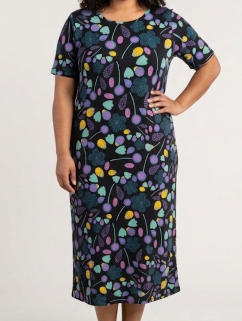 LuLaRoe Multicolor Midi Botanical Dress-Size XXL EUC